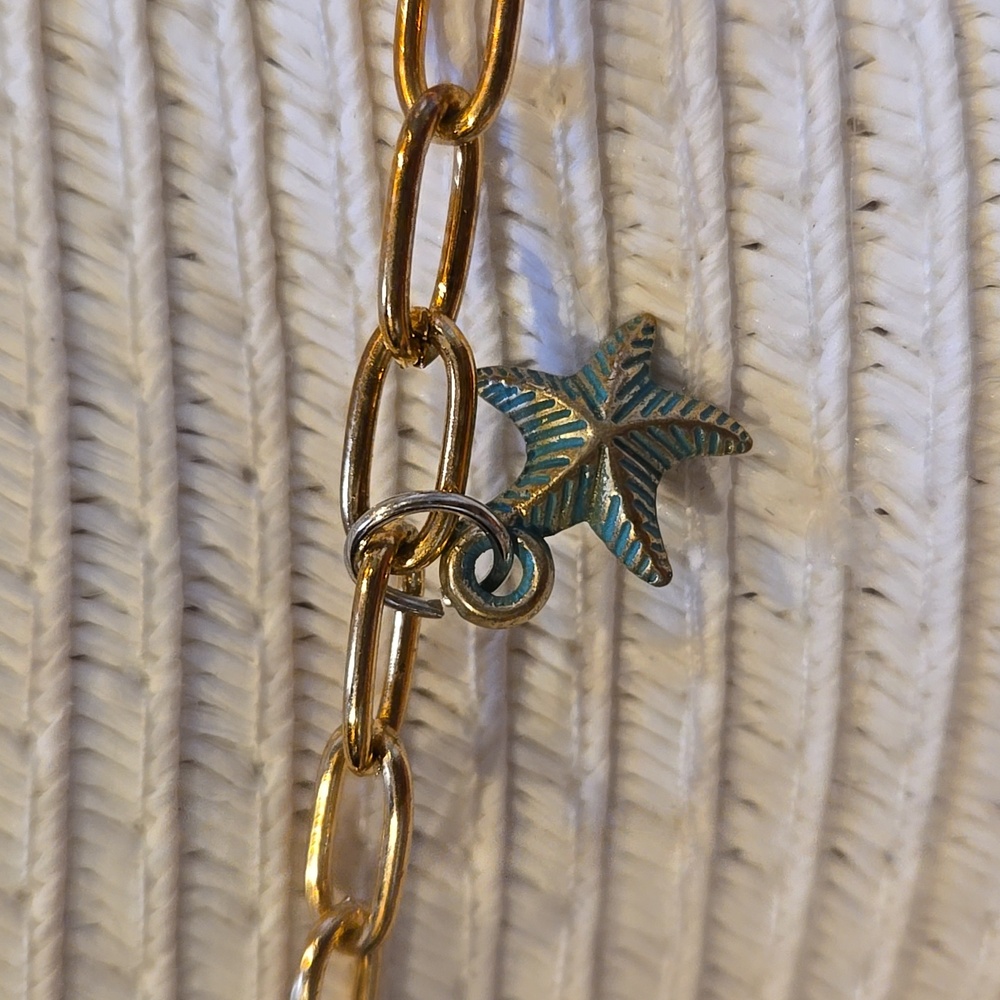 New Madd Hatter Wide Brim Hat with Beachy Gold Chain Accent - Picture 4 of 9